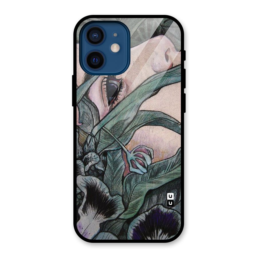 Girl Grass Art Glass Back Case for iPhone 12 Mini