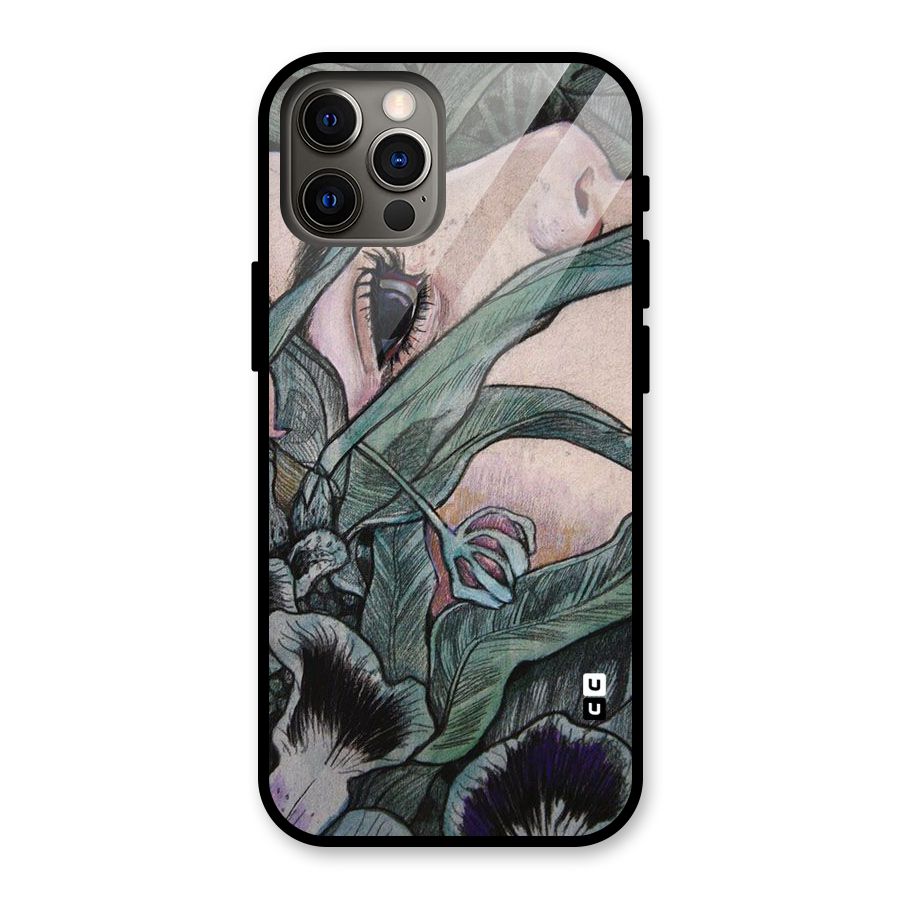 Girl Grass Art Glass Back Case for iPhone 12 Pro