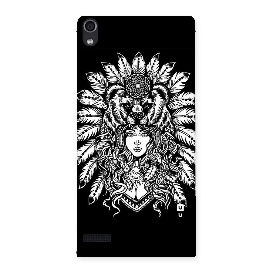 Girl Pattern Art Back Case for Ascend P6