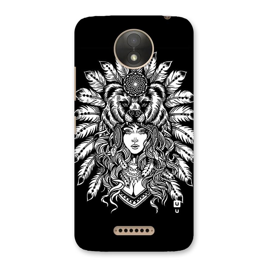 Girl Pattern Art Back Case for Moto C Plus