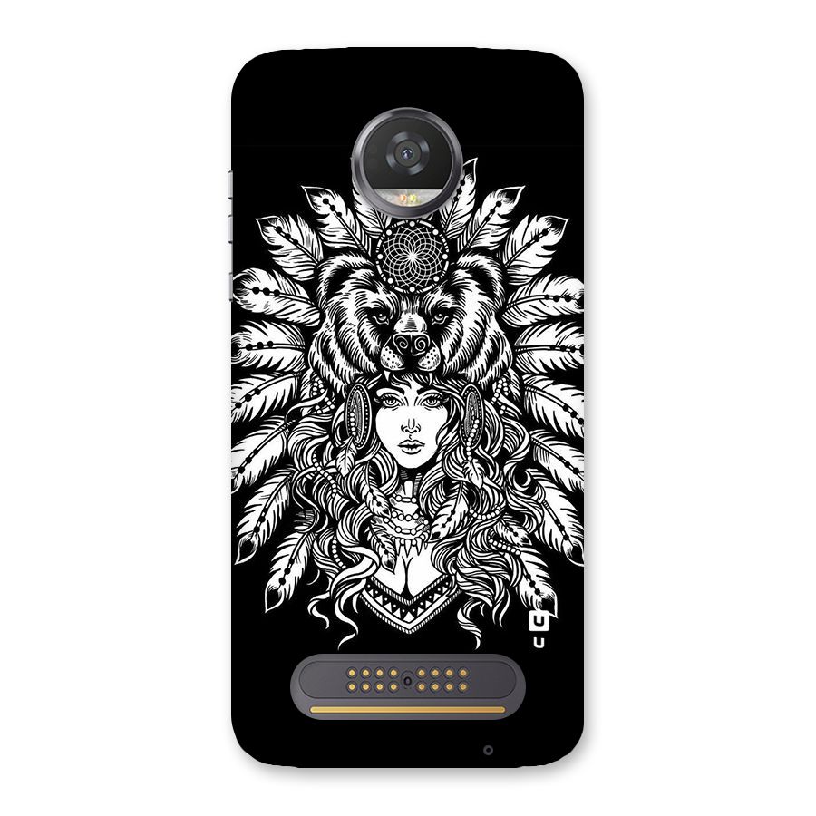 Girl Pattern Art Back Case for Moto Z2 Play