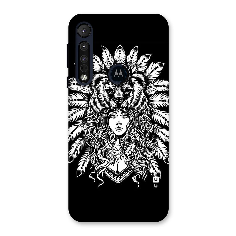 Girl Pattern Art Back Case for Motorola One Macro
