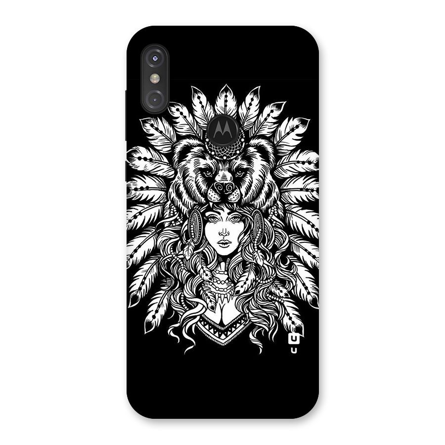 Girl Pattern Art Back Case for Motorola One Power