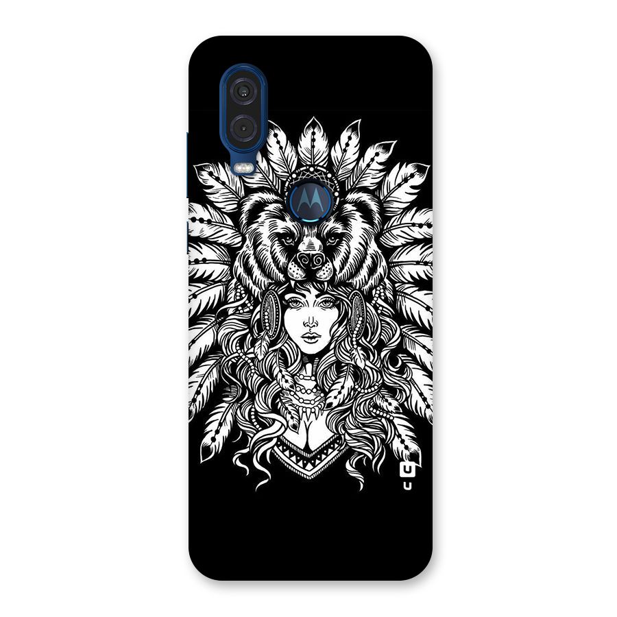 Girl Pattern Art Back Case for Motorola One Vision