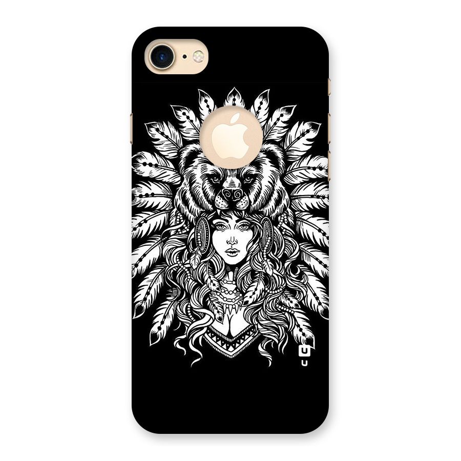Girl Pattern Art Back Case for iPhone 7 Logo Cut