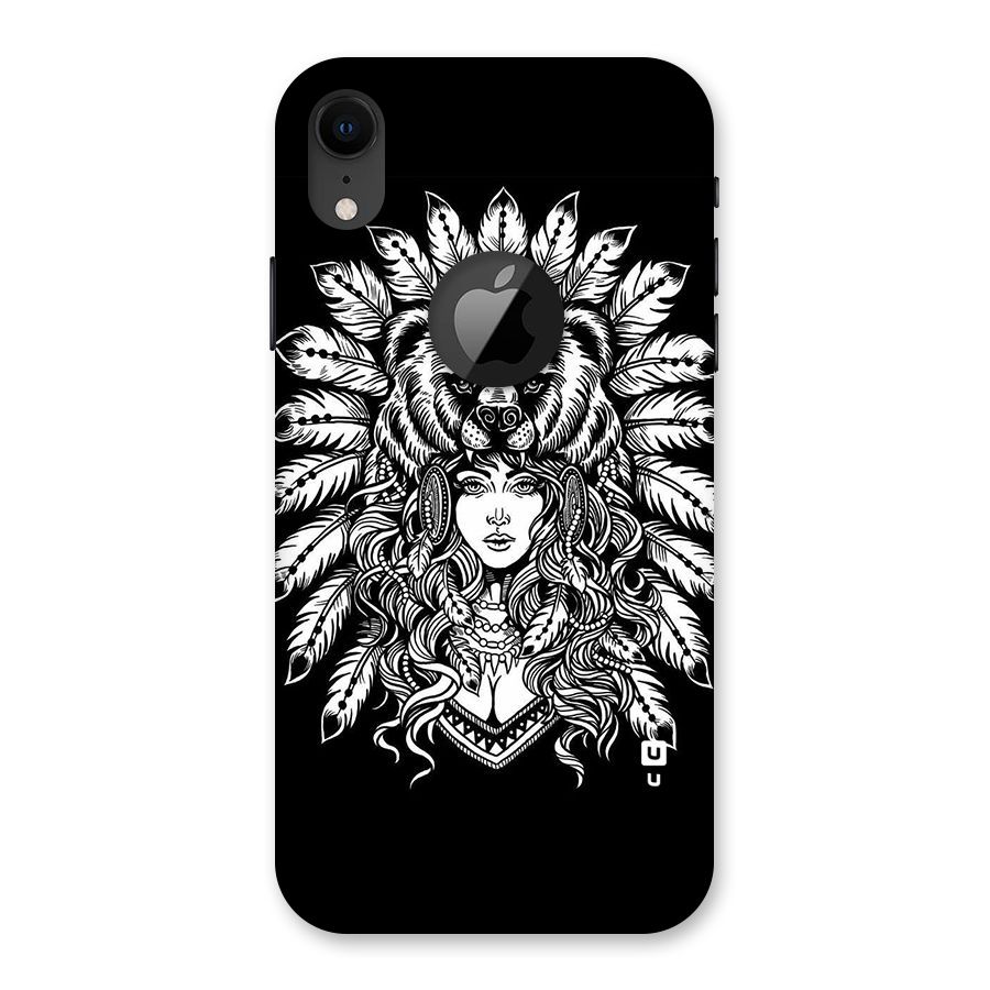 Girl Pattern Art Back Case for iPhone XR Logo Cut