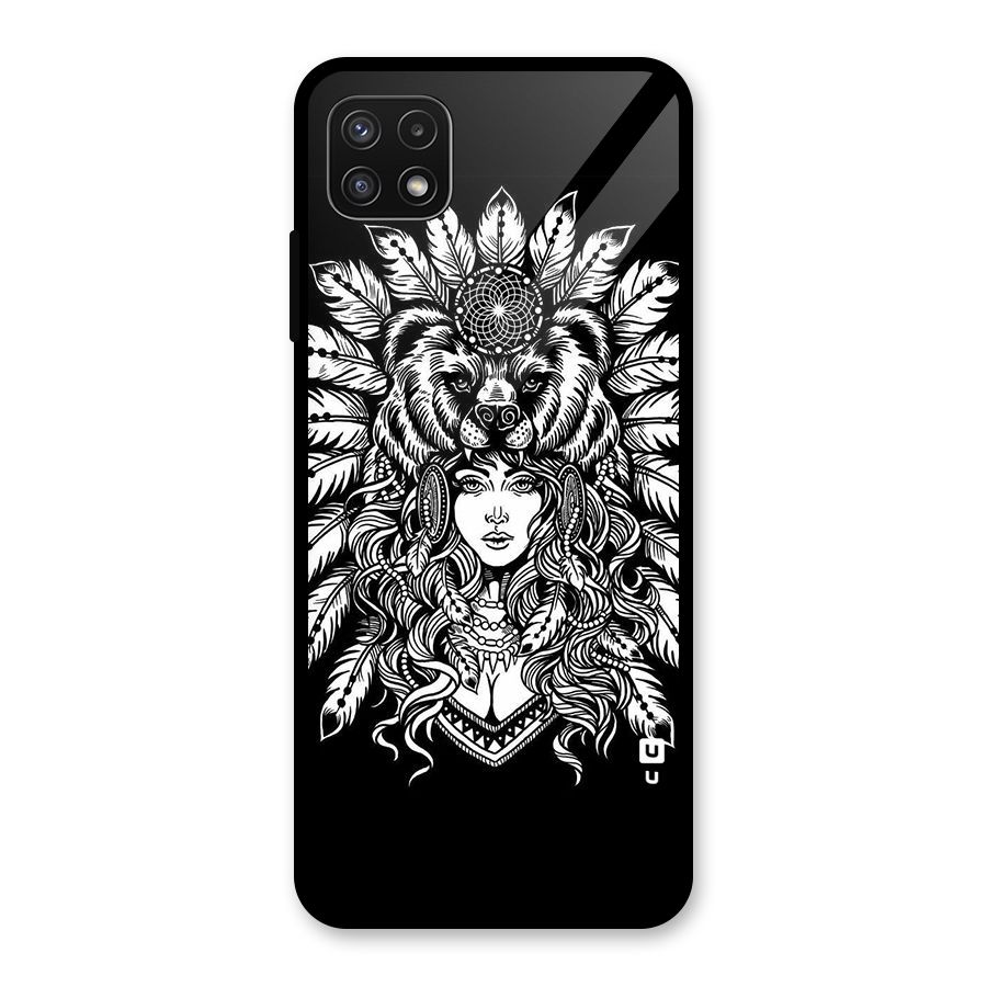 Girl Pattern Art Glass Back Case for Galaxy A22 5G