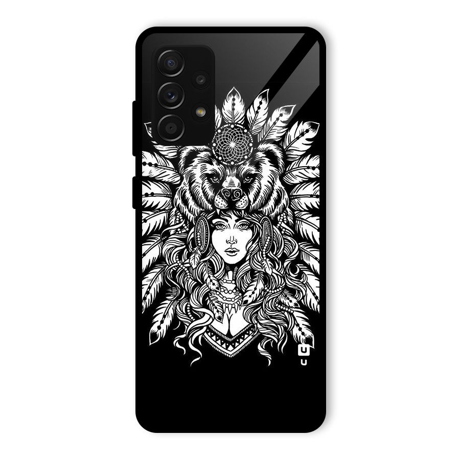 Girl Pattern Art Glass Back Case for Galaxy A53 5G