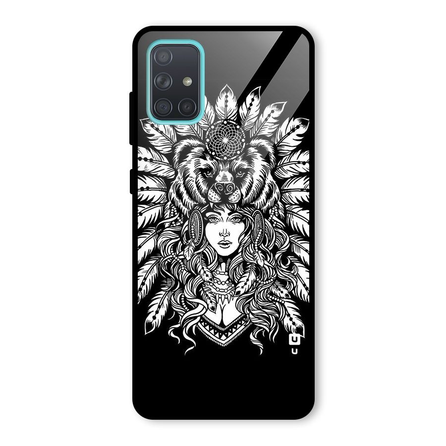 Girl Pattern Art Glass Back Case for Galaxy A71