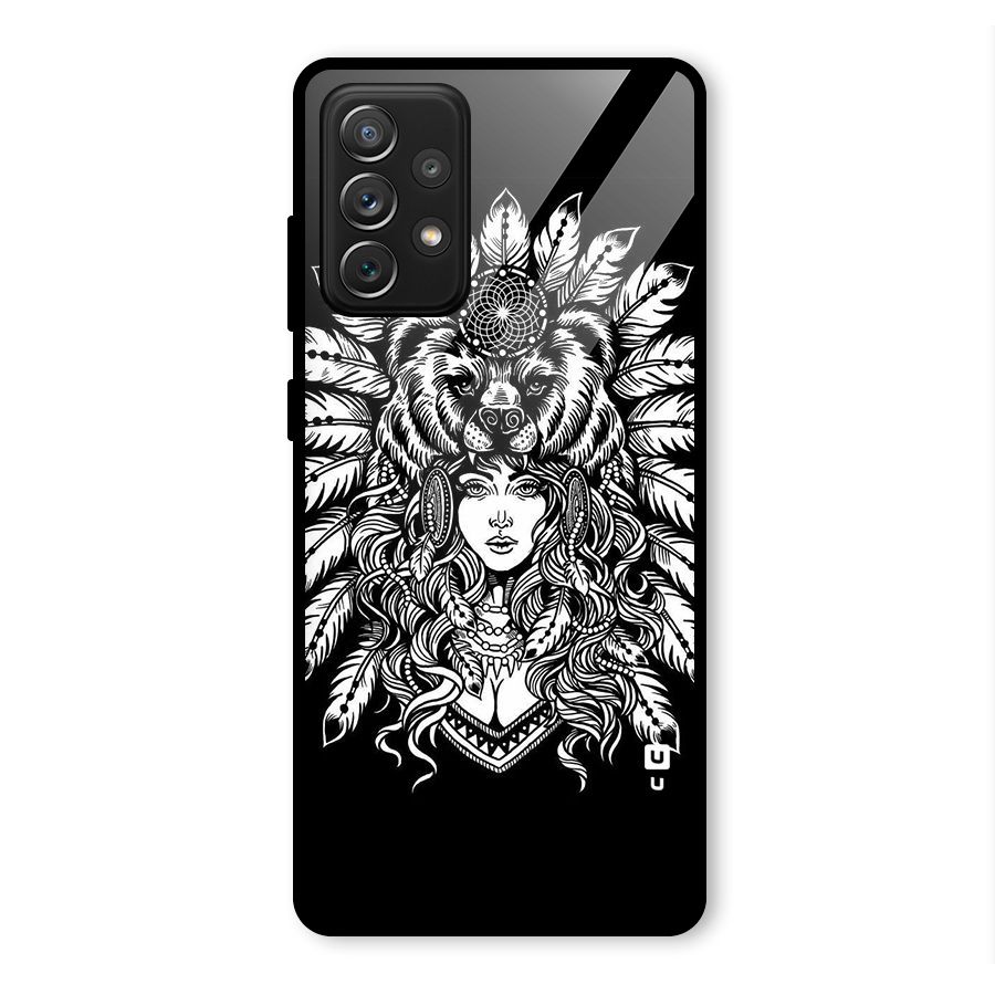 Girl Pattern Art Glass Back Case for Galaxy A72