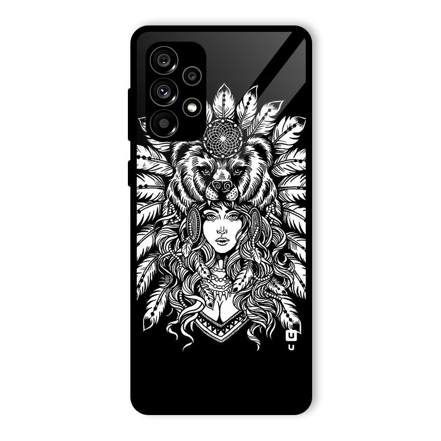 Girl Pattern Art Glass Back Case for Galaxy A73 5G