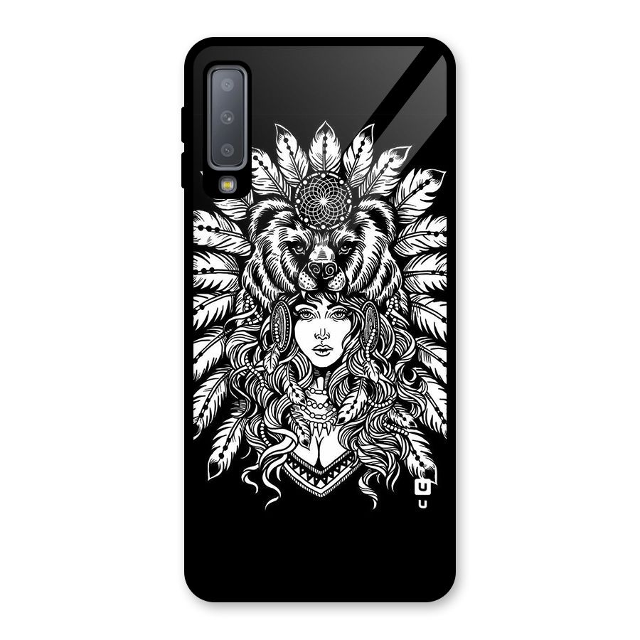 Girl Pattern Art Glass Back Case for Galaxy A7 (2018)