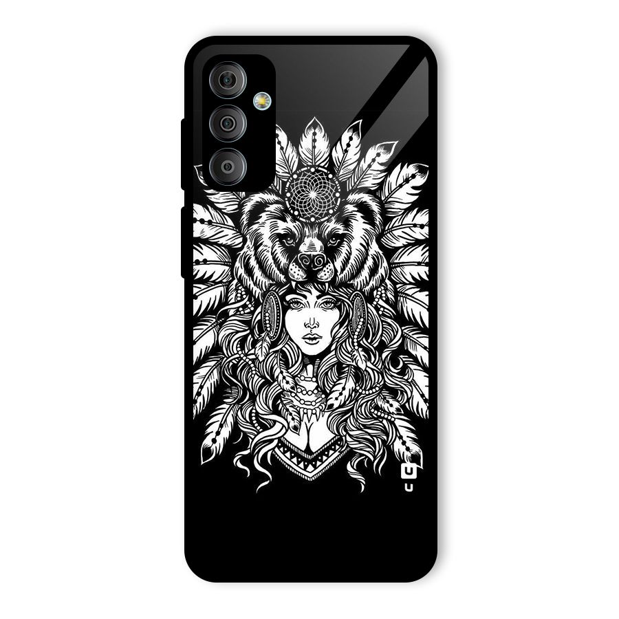 Girl Pattern Art Glass Back Case for Galaxy F23