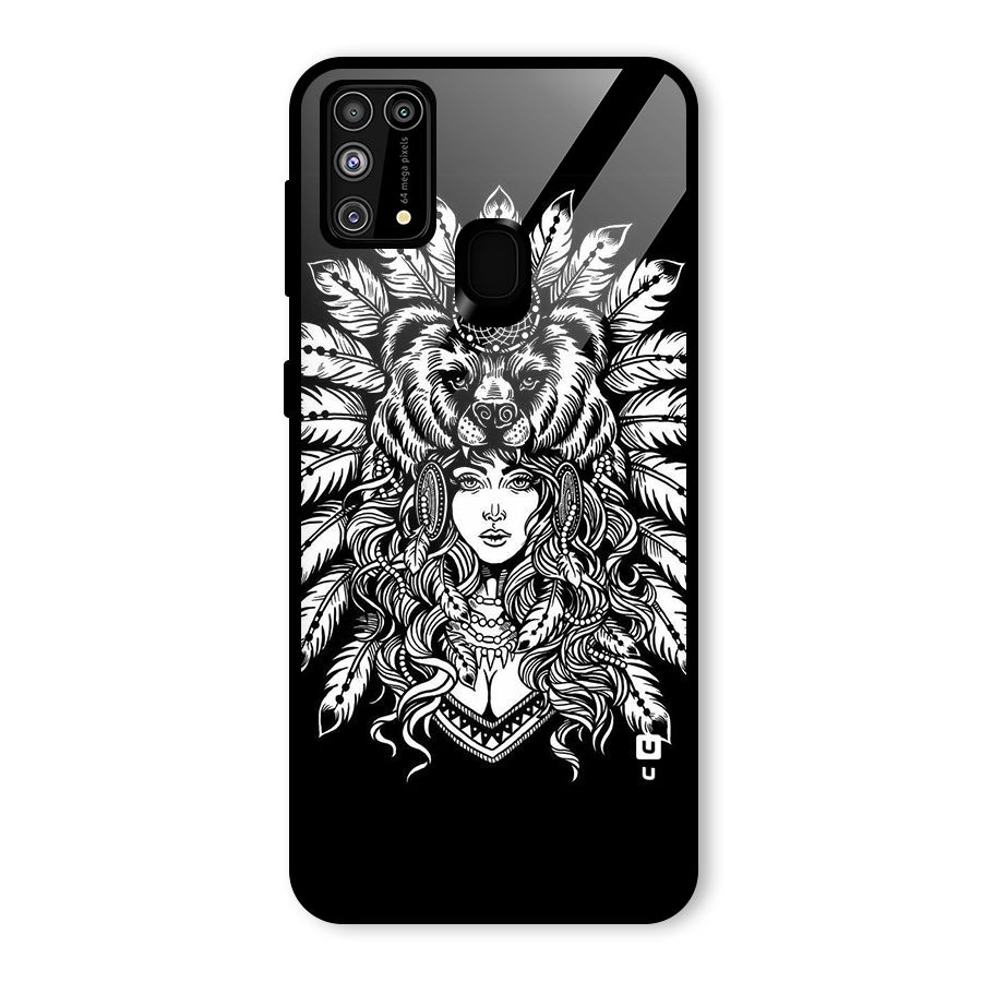 Girl Pattern Art Glass Back Case for Galaxy F41