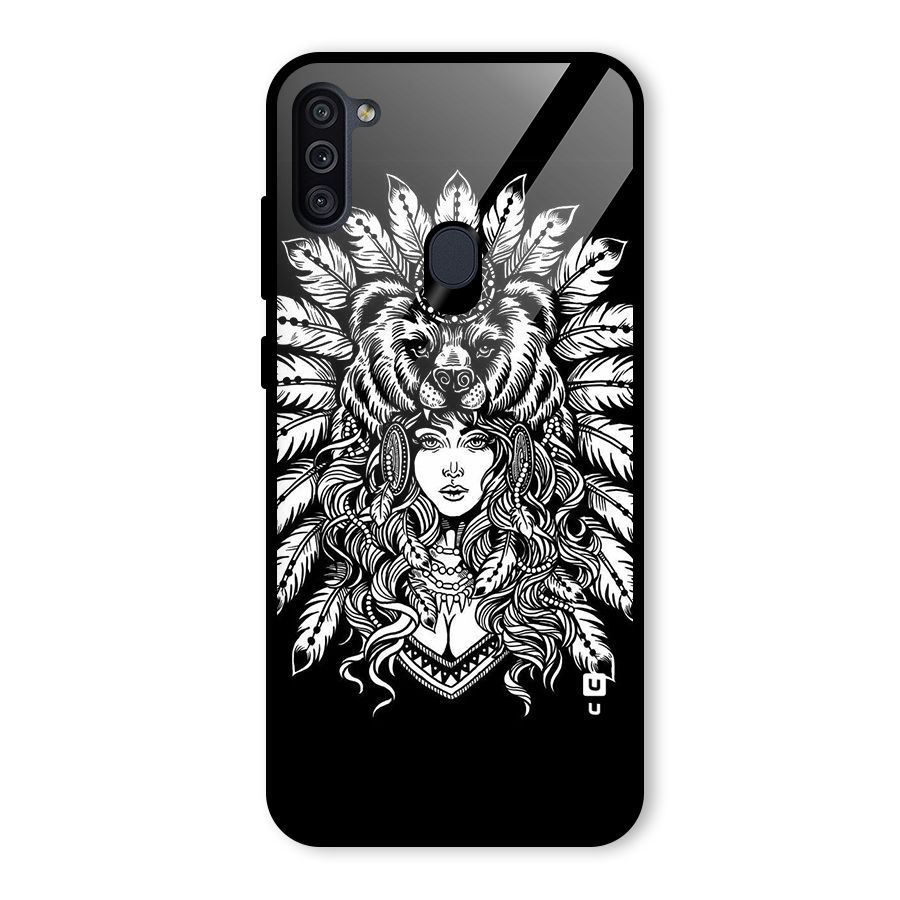 Girl Pattern Art Glass Back Case for Galaxy M11