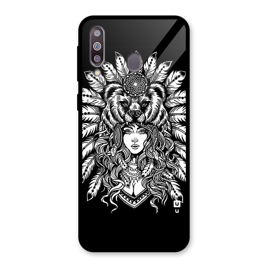 Girl Pattern Art Glass Back Case for Galaxy M30