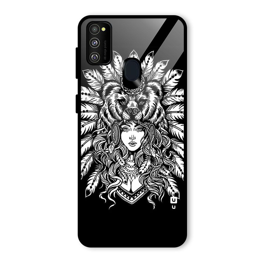 Girl Pattern Art Glass Back Case for Galaxy M30s