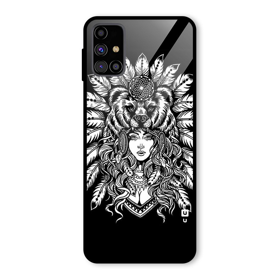 Girl Pattern Art Glass Back Case for Galaxy M31s