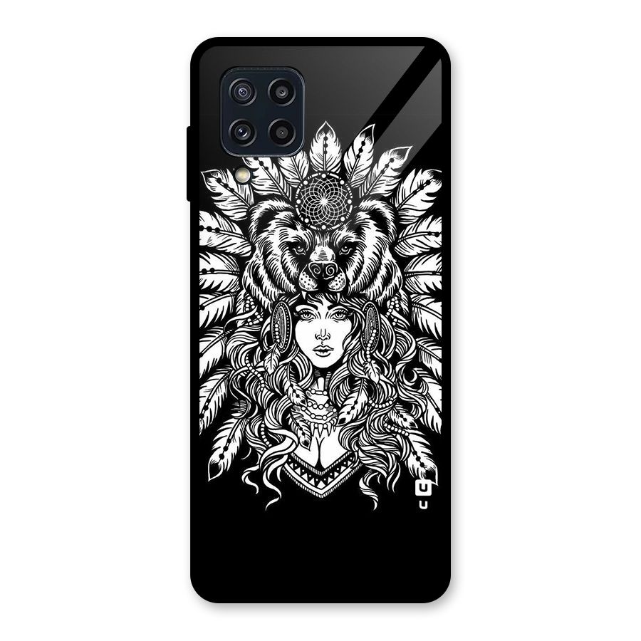 Girl Pattern Art Glass Back Case for Galaxy M32