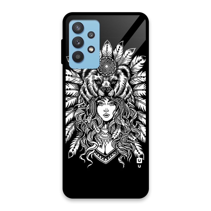 Girl Pattern Art Glass Back Case for Galaxy M32 5G