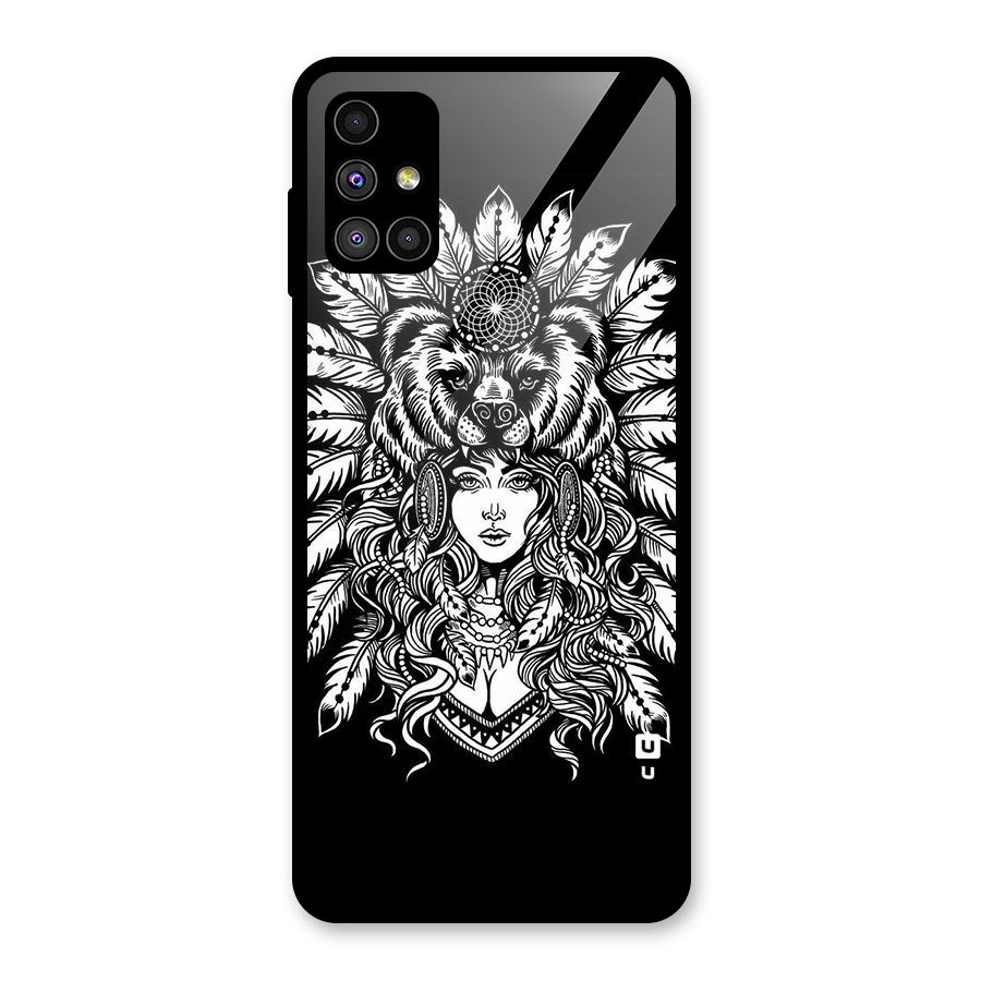 Girl Pattern Art Glass Back Case for Galaxy M51
