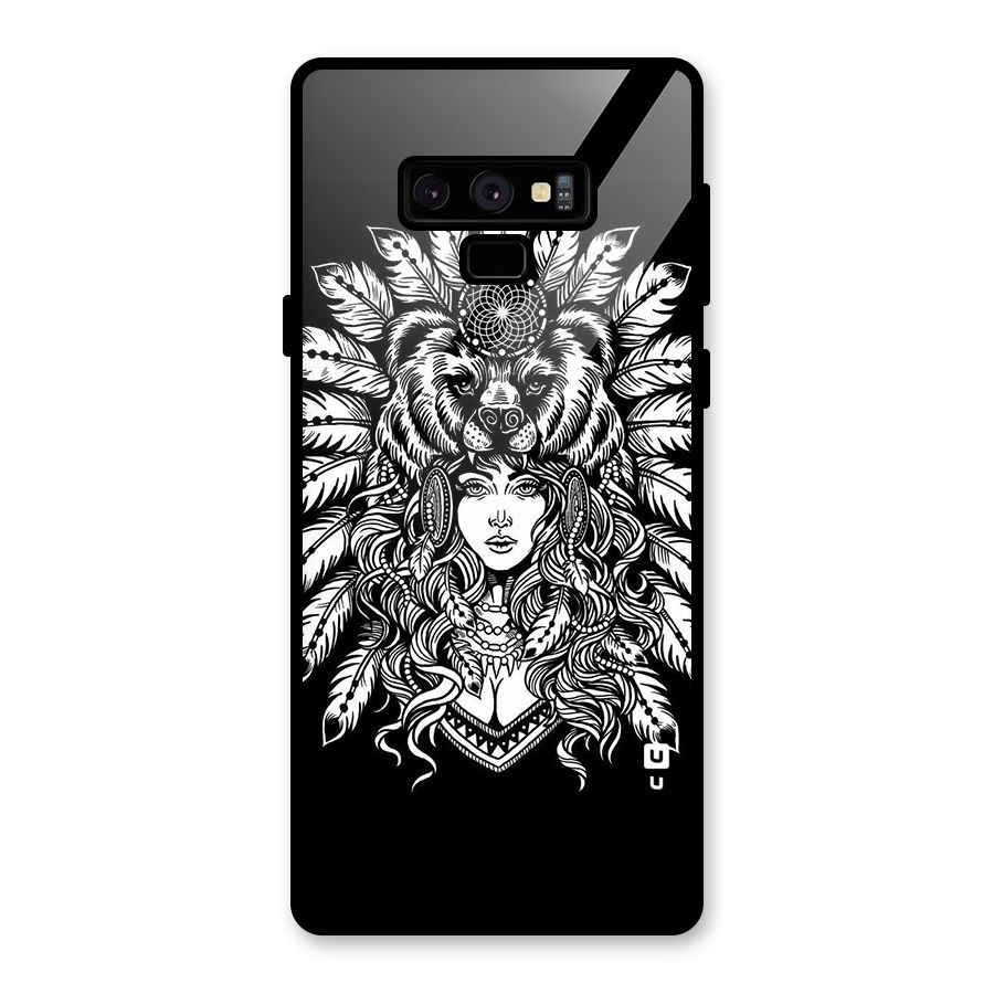 Girl Pattern Art Glass Back Case for Galaxy Note 9