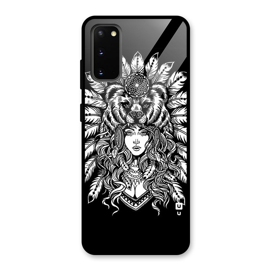 Girl Pattern Art Glass Back Case for Galaxy S20