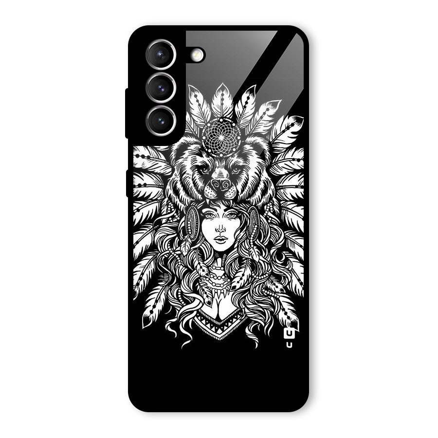 Girl Pattern Art Glass Back Case for Galaxy S21 5G