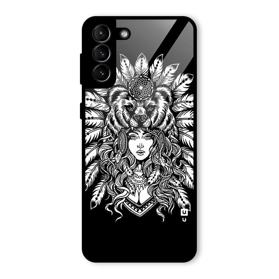 Girl Pattern Art Glass Back Case for Galaxy S21 Plus