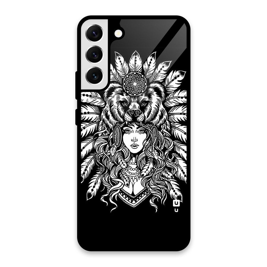 Girl Pattern Art Glass Back Case for Galaxy S22 Plus 5G