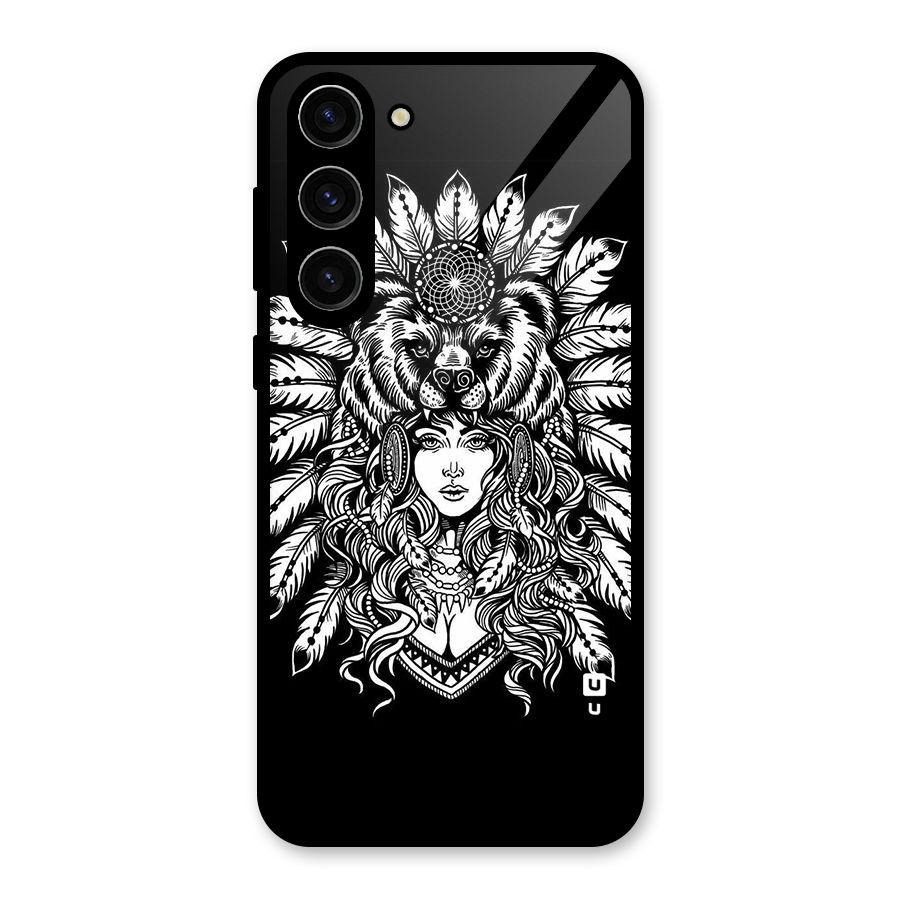 Girl Pattern Art Glass Back Case for Galaxy S23 Plus