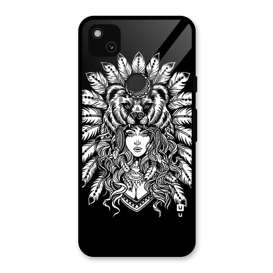 Girl Pattern Art Glass Back Case for Google Pixel 4a