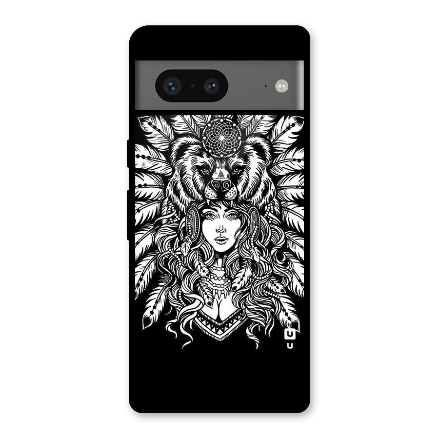 Girl Pattern Art Glass Back Case for Google Pixel 7