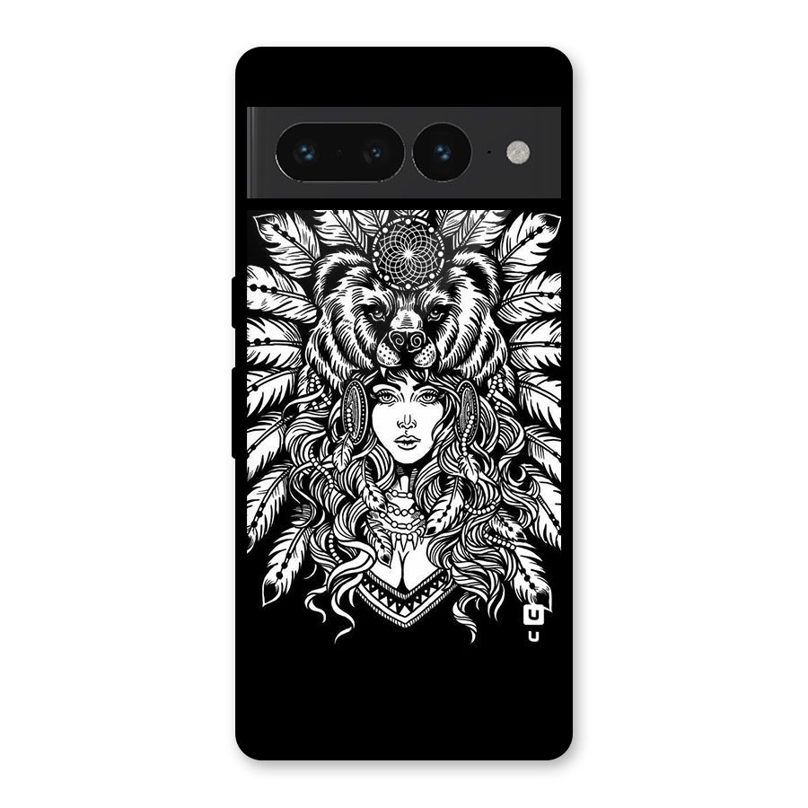 Girl Pattern Art Glass Back Case for Google Pixel 7 Pro