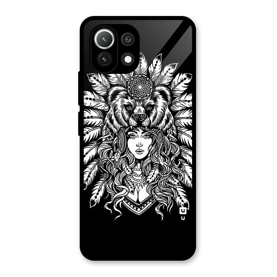 Girl Pattern Art Glass Back Case for Mi 11 Lite