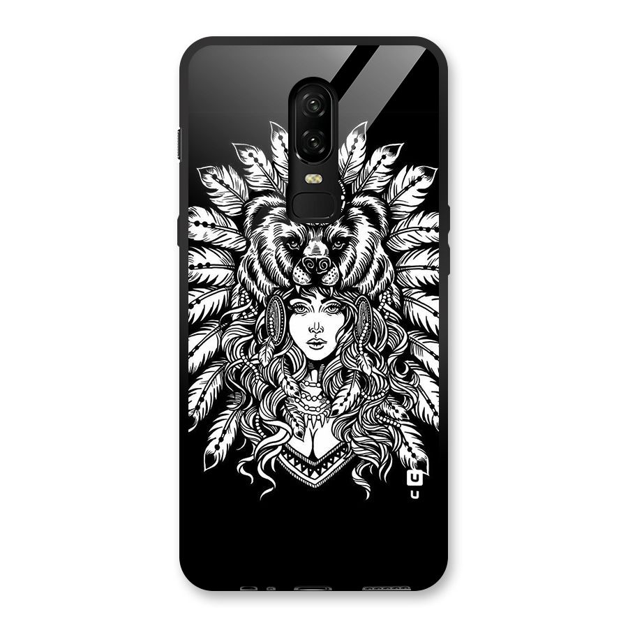 Girl Pattern Art Glass Back Case for OnePlus 6