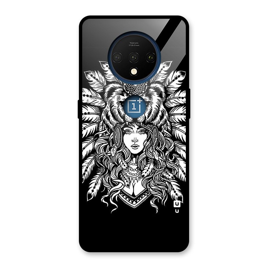 Girl Pattern Art Glass Back Case for OnePlus 7T