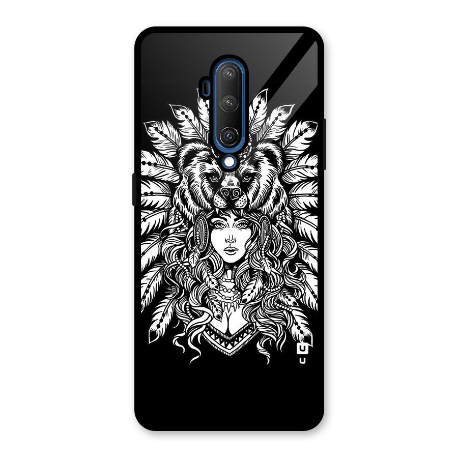 Girl Pattern Art Glass Back Case for OnePlus 7T Pro