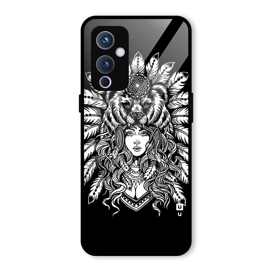 Girl Pattern Art Glass Back Case for OnePlus 9