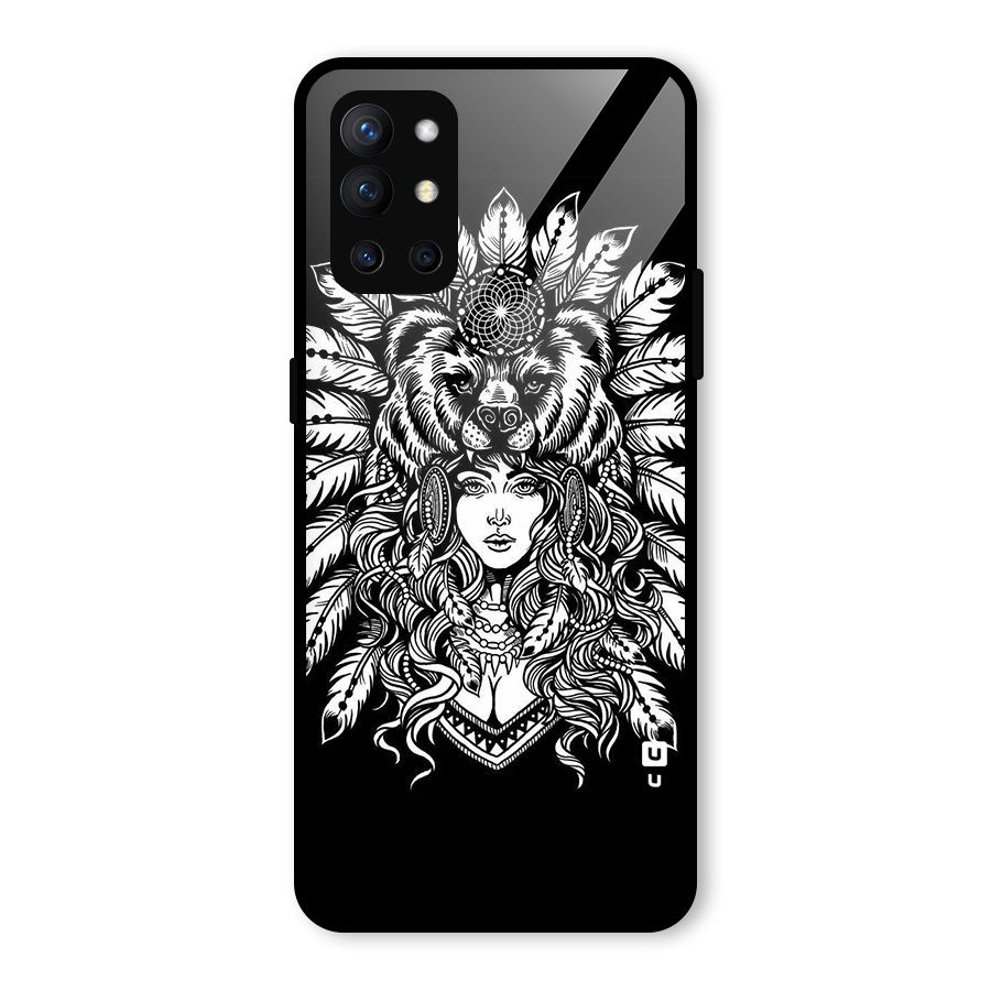 Girl Pattern Art Glass Back Case for OnePlus 9R