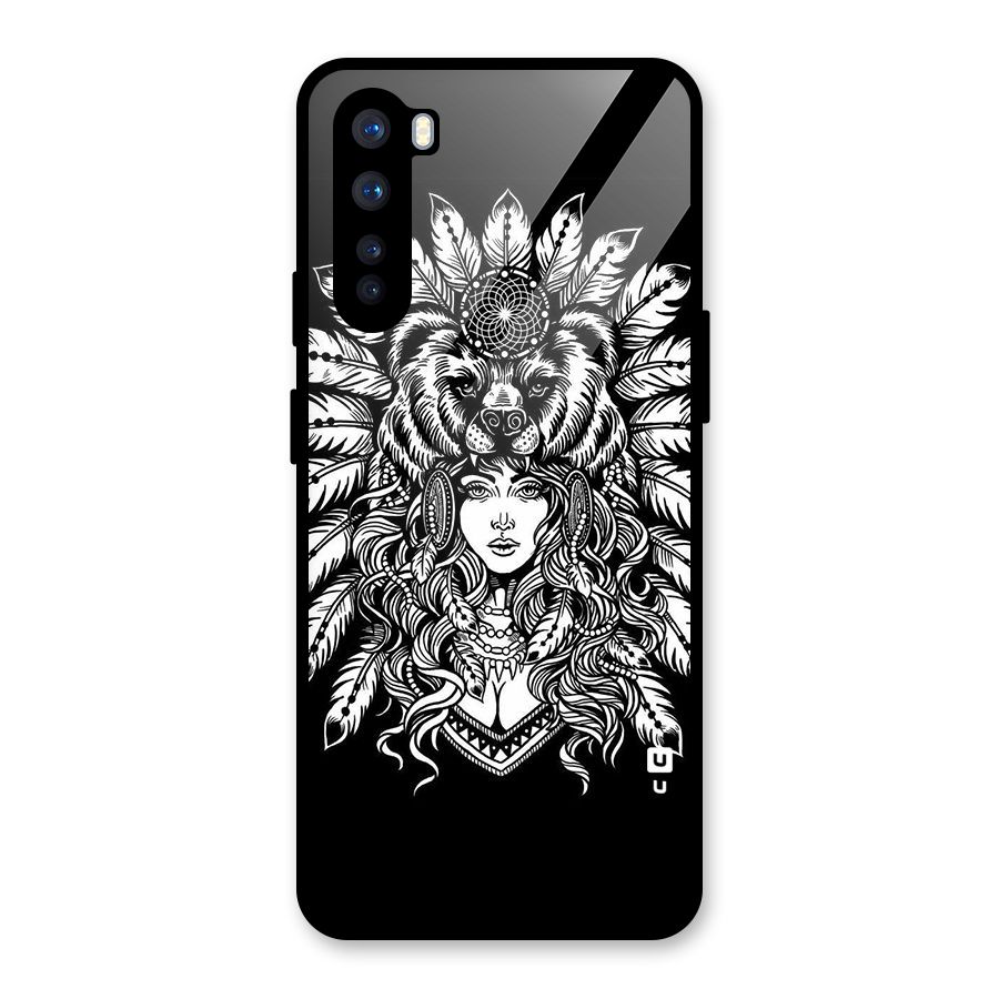 Girl Pattern Art Glass Back Case for OnePlus Nord