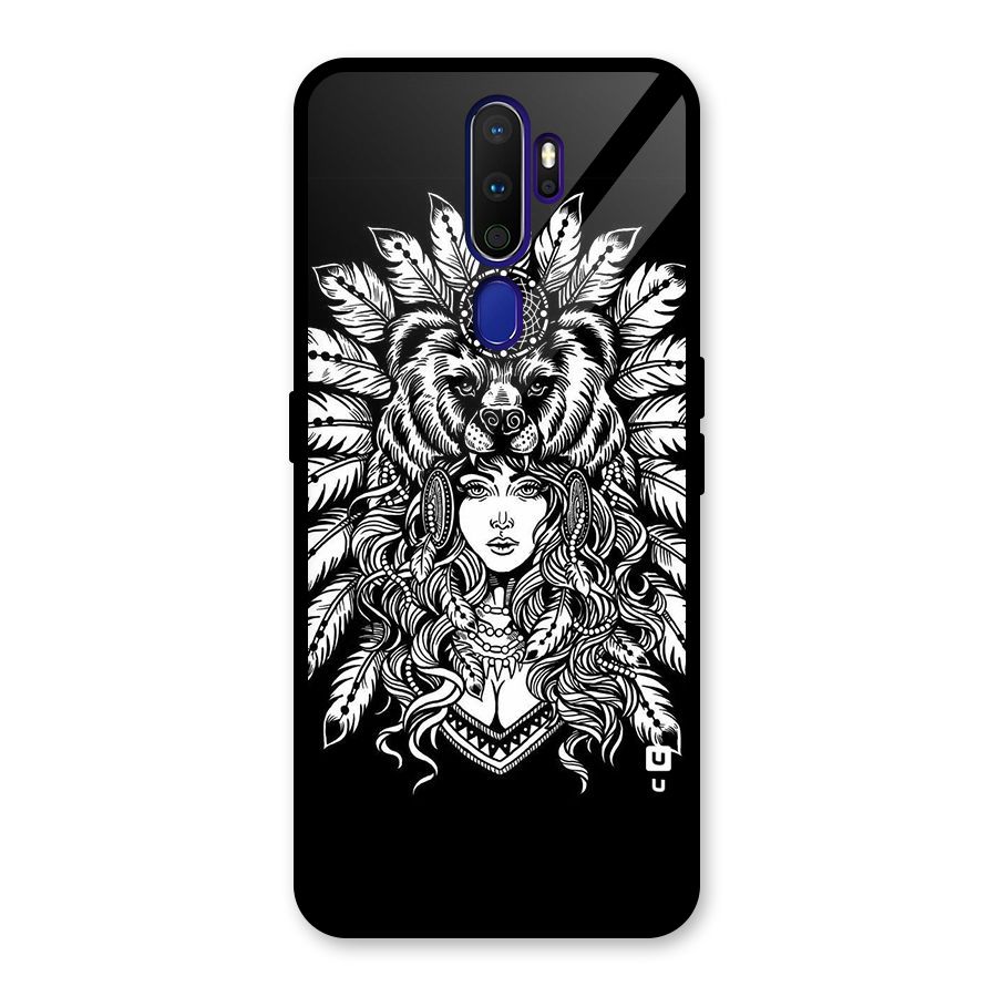 Girl Pattern Art Glass Back Case for Oppo A9 (2020)