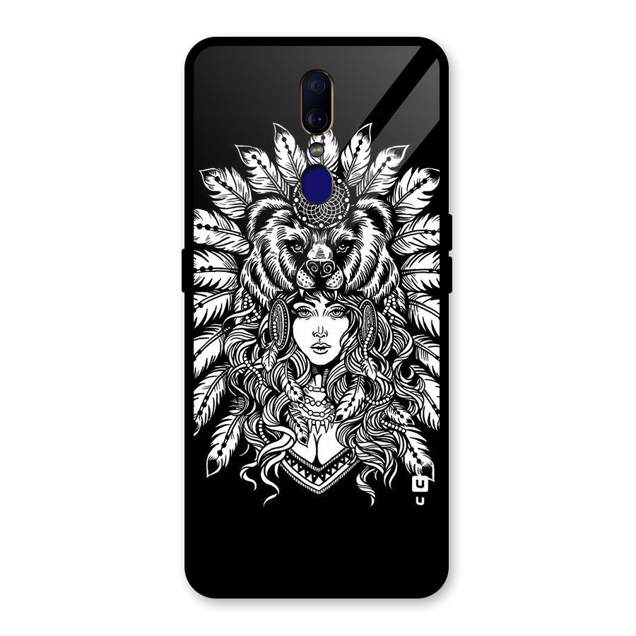 Girl Pattern Art Glass Back Case for Oppo F11