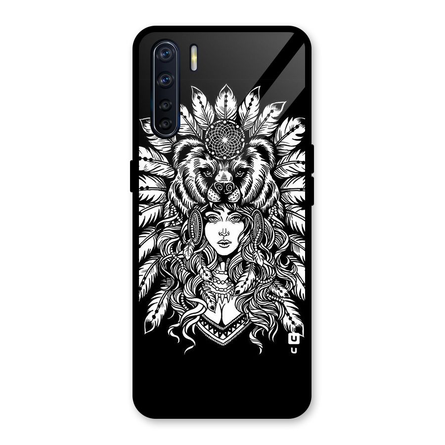 Girl Pattern Art Glass Back Case for Oppo F15