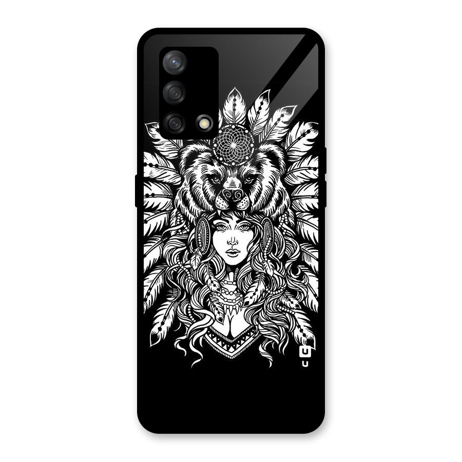 Girl Pattern Art Glass Back Case for Oppo F19