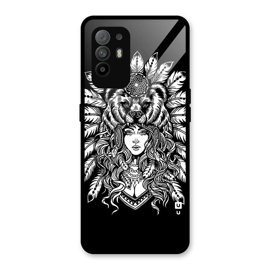 Girl Pattern Art Glass Back Case for Oppo F19 Pro Plus 5G