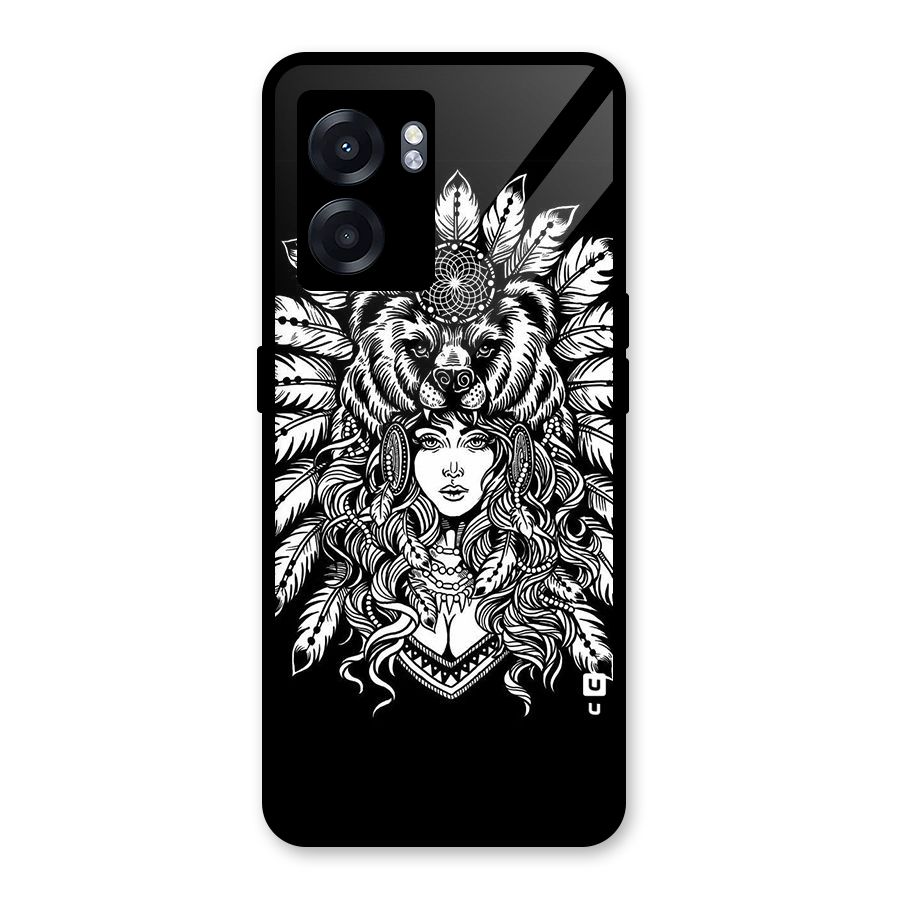 Girl Pattern Art Glass Back Case for Oppo K10 (5G)