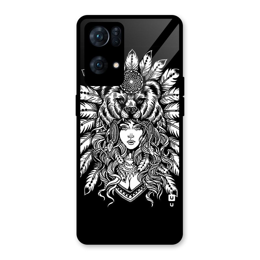 Girl Pattern Art Glass Back Case for Oppo Reno7 Pro 5G