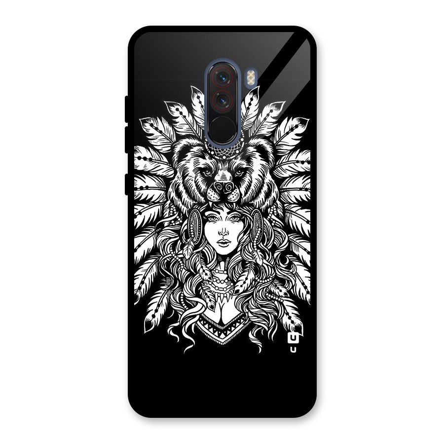 Girl Pattern Art Glass Back Case for Poco F1