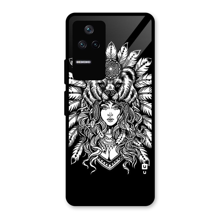 Girl Pattern Art Glass Back Case for Poco F4 5G